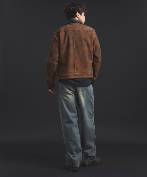 schott(ショット)の「SCHOTT-NEWBIE SUEDE LEATHER JACKET(ライダースジャケット・メンズ・ブラウン・M/L/XL)」の12枚目の写真