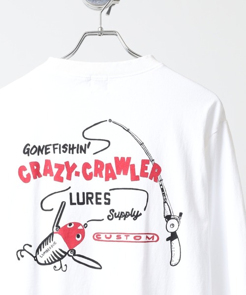 LUMBER(ランバー)の「プリントロングTシャツ(Tシャツ/カットソー・メンズ・ベージュ/ネイビー系1/カーキ/ホワイト系2/ホワイト系1/ホワイト系/ブラック/ホワイト系5/ホワイト系3/ブラック系5/ベージュ系2/ベージュ系/カーキ系1/カーキ系/ブラック系/ホワイト系9/ホワイト系8/ホワイト系7/ネイビー系/カーキ系2/ベージュ系3/ベージュ系1/ブラック系4/ブラック系2/ブラック系3/ブラック系1/ホワイト系6/ホワイト系4/ウッド/ホワイト/ネイビー・M/XL/L)」の7枚目の写真