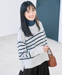 カシミヤブレンド クルーネックニット