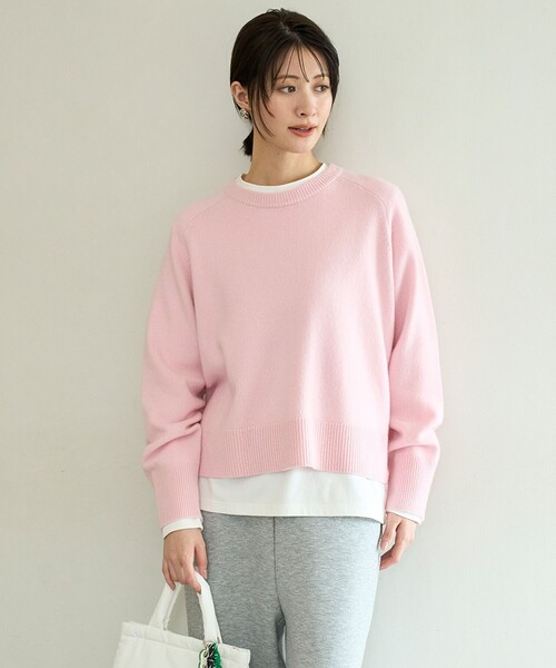 UNFILO(アンフィーロ)の「カシミヤブレンド クルーネックニット(ニット/セーター・レディース・アイボリー系/レッド系/ライトグレー系1/ネイビー系/グレー系1/ピンク系/ベージュ系/ライトグレー系/ライトグリーン系・XX-LARGE/X-LARGE)」の8枚目の写真