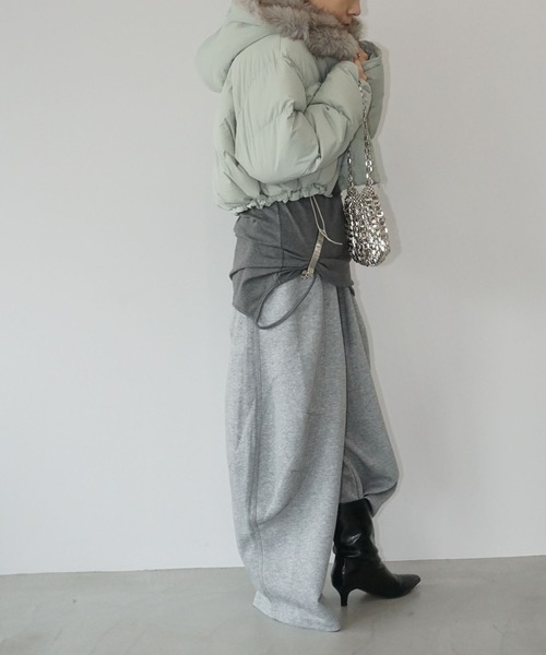 chuclla（チュクラ）の「ボリュームスウェットパンツ chw25a074（スウェットパンツ・レディース・グレー/ブラック・M/S）」の3枚目の写真