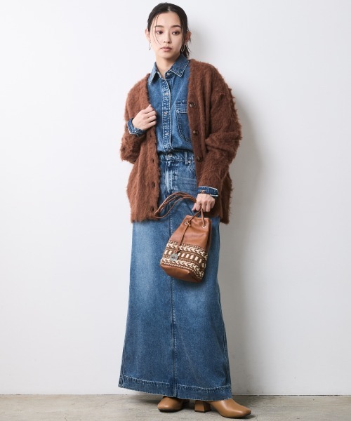 CHIC STYLE(シックスタイル)の「へアリーニットカーディガン<大きいサイズ有>シックスタイル(カーディガン/ボレロ・レディース・グレー/ブラウン・5L/4L/3L/LL/L/M)」の11枚目の写真