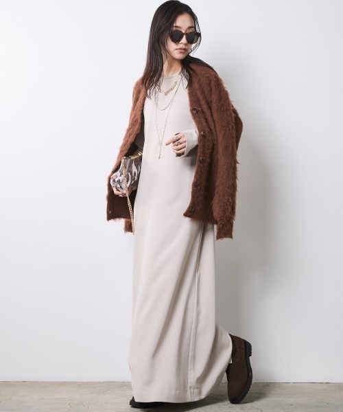 CHIC STYLE(シックスタイル)の「へアリーニットカーディガン<大きいサイズ有>シックスタイル(カーディガン/ボレロ・レディース・グレー/ブラウン・5L/4L/3L/LL/L/M)」の14枚目の写真