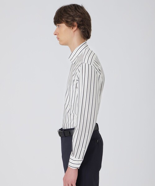 BLACK LABEL CRESTBRIDGE（ブラックレーベル・クレストブリッジ）の「カネマサオルタネ－トストライプジャージーセミワイドカラーシャツ（シャツ/ブラウス・メンズ・ホワイト・S/M/L/XL）」の3枚目の写真