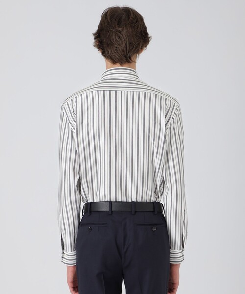 BLACK LABEL CRESTBRIDGE（ブラックレーベル・クレストブリッジ）の「カネマサオルタネ－トストライプジャージーセミワイドカラーシャツ（シャツ/ブラウス・メンズ・ホワイト・S/M/L/XL）」の4枚目の写真