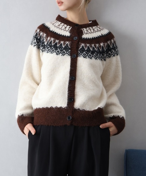 SpRay（スプレイ）の「シェットランド求心カーディガン（カーディガン/ボレロ・レディース・ベージュ/オフホワイト/グレー/ピンク/ブラウン・FREE）」の10枚目の写真