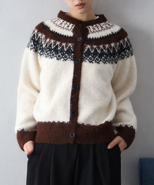 SpRay（スプレイ）の「シェットランド求心カーディガン（カーディガン/ボレロ・レディース・ベージュ/オフホワイト/グレー/ピンク/ブラウン・FREE）」の12枚目の写真