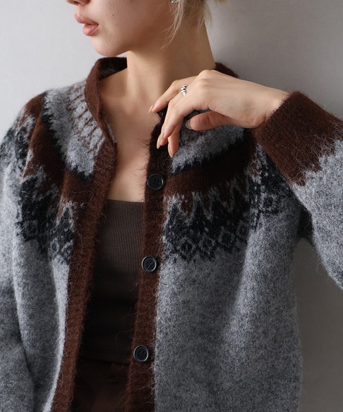 SpRay（スプレイ）の「シェットランド求心カーディガン（カーディガン/ボレロ・レディース・ベージュ/オフホワイト/グレー/ピンク/ブラウン・FREE）」の15枚目の写真