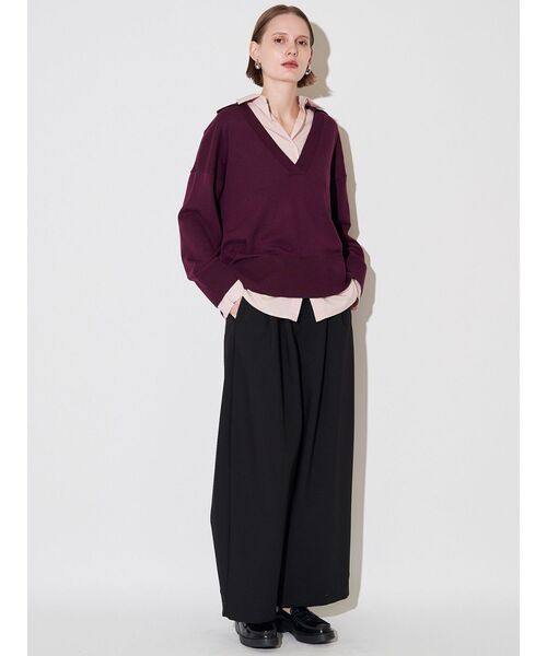 ELENDEEK（エレンディーク）の「タックワイドレグパンツ（その他パンツ・レディース・ブラック/オフホワイト/モカ・01/02）」の16枚目の写真