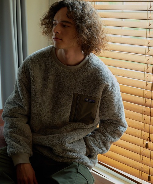 ragged mountain(ラギットマウンテン)の「【RAGGED MOUNTAIN/ラギットマウンテン】DERRY/デリー 防風 ボア トレーナー(スウェット・メンズ・ブラック/グレー/アイボリー・MEDIUM/LARGE/X-LARGE)」の11枚目の写真
