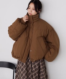 【forksy.】〈撥水加工〉ドロスト付きハイネックモンスター中綿ジャケット