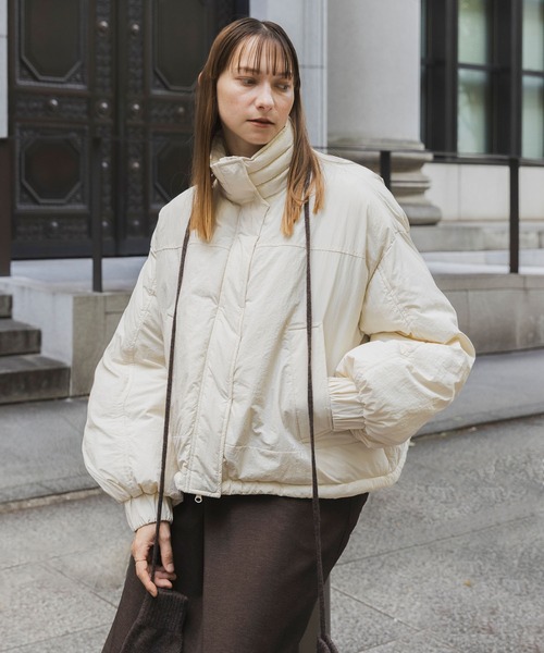 forksy.】〈撥水加工〉ドロスト付きハイネックモンスター中綿