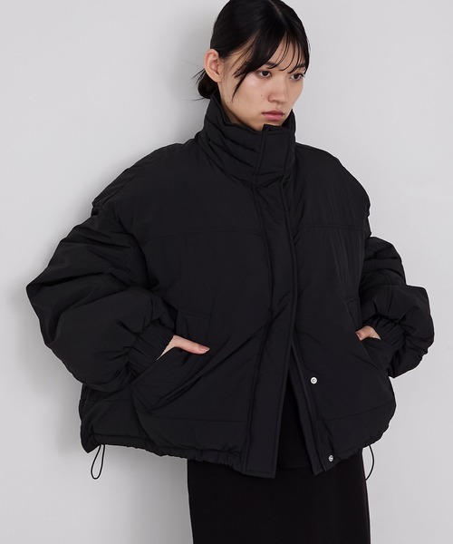 forksy.】〈撥水加工〉ドロスト付きハイネックモンスター中綿