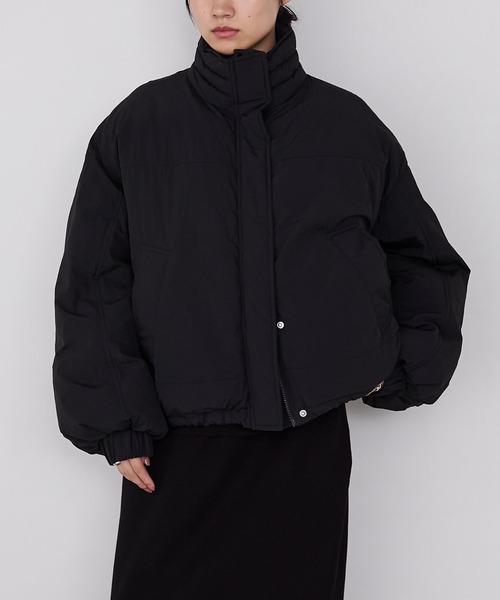 forksy.】〈撥水加工〉ドロスト付きハイネックモンスター中綿