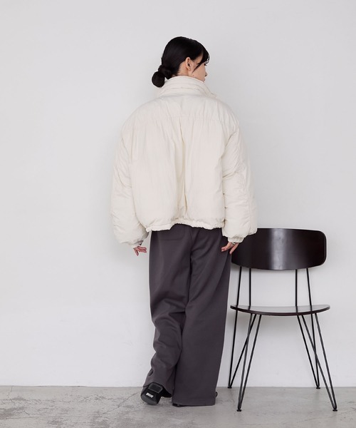 forksy.】〈撥水加工〉ドロスト付きハイネックモンスター中綿