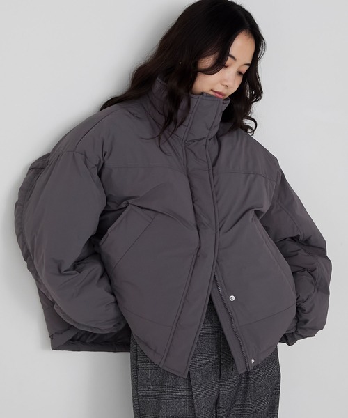 forksy.】〈撥水加工〉ドロスト付きハイネックモンスター中綿