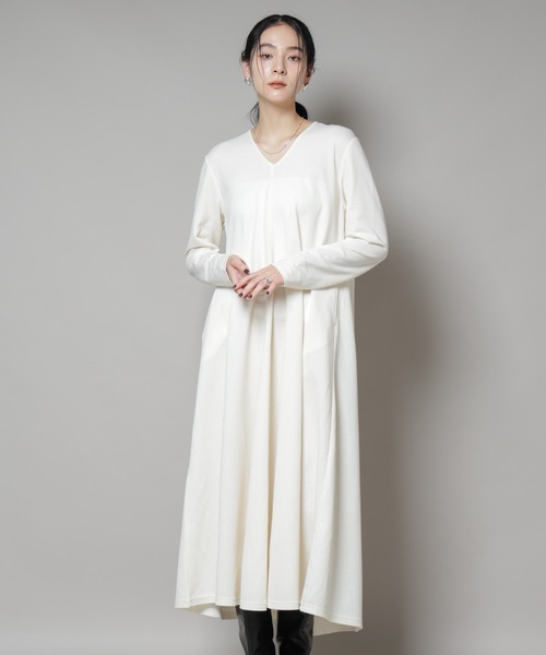 ライトコットンダンボールフレアワンピース（ワンピース）｜NANO