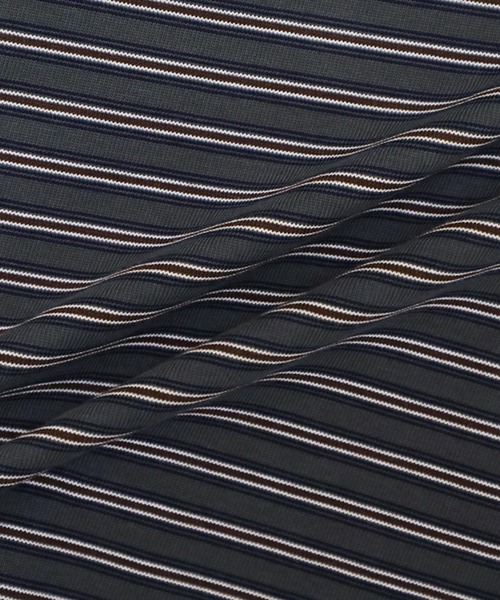 MASONPRINCE（メイソンプリンス）の「オーバーサイズ フェイクタイ ボーダー ポロシャツ PL3047【MASONPRINCE】【2025AW】（ポロシャツ・メンズ・ブラウン/ブラック/カーキ・L/M/S）」の4枚目の写真