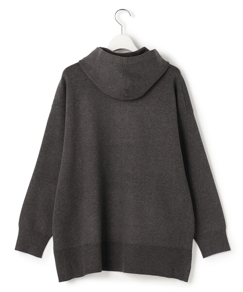 23区 L(ニジュウサンクオオキイサイズ)の「【Lサイズ限定/洗える】ヴィスコースストレッチ ニット パーカー(パーカー・レディース・グレー系/ブラック系・44/48/46)」の13枚目の写真