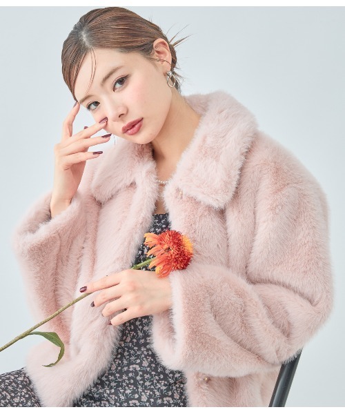 エコファーショートコート（その他アウター）｜PEACH JOHN