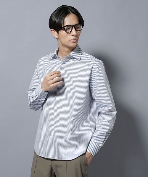 NANO universe(ナノユニバース)の「「N shirt」Anti Soaked(R)汗染み防止セミワイドカラーシャツ長袖(シャツ/ブラウス・メンズ・ホワイト/その他1/ライトブルー・S/M/L)」の2枚目の写真