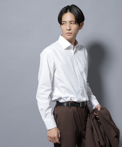 NANO universe(ナノユニバース)の「「N shirt」Anti Soaked(R)汗染み防止セミワイドカラーシャツ長袖(シャツ/ブラウス・メンズ・ホワイト/その他1/ライトブルー・S/M/L)」の3枚目の写真