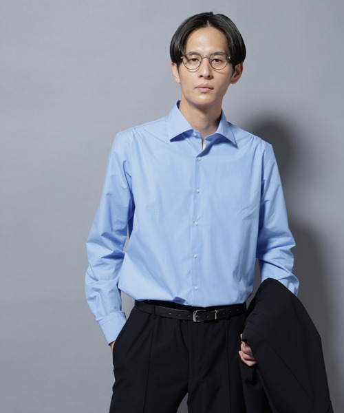 NANO universe(ナノユニバース)の「「N shirt」Anti Soaked(R)汗染み防止セミワイドカラーシャツ長袖(シャツ/ブラウス・メンズ・ホワイト/その他1/ライトブルー・S/M/L)」の1枚目の写真