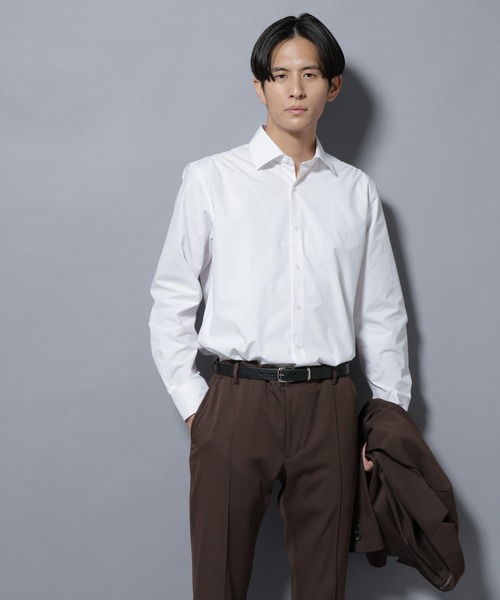 NANO universe(ナノユニバース)の「「N shirt」Anti Soaked(R)汗染み防止セミワイドカラーシャツ長袖(シャツ/ブラウス・メンズ・ホワイト/その他1/ライトブルー・S/M/L)」の4枚目の写真