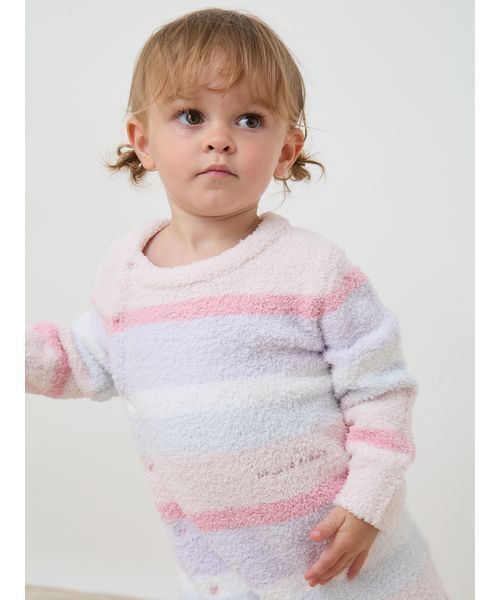 ニャンコのロンパース ボーダー ピンク PK ニャンコのロンパース ボーダー – ボリス雑貨店