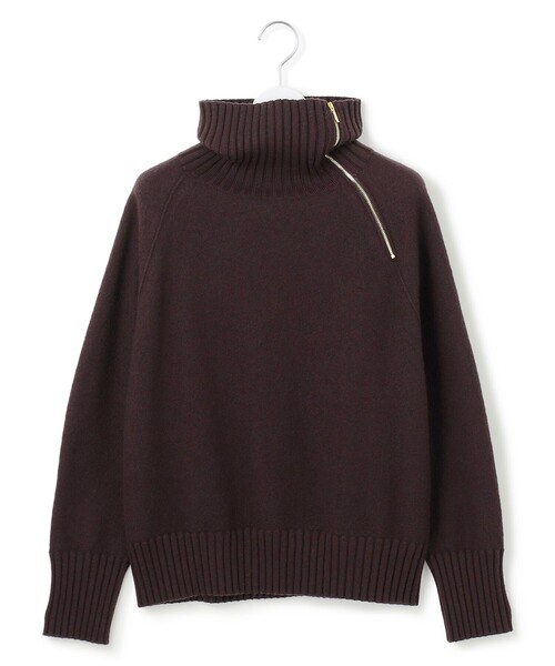 セール】ボイルドウールコンビ ジップ タートルニット（ニット