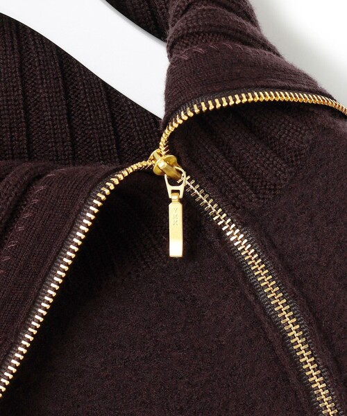 極美品　ボイルドウールコンビ ジップ タートルニット　2025AW 現行デザイン ニット セーター ボイルドウールコンビ ジップ タートルニット