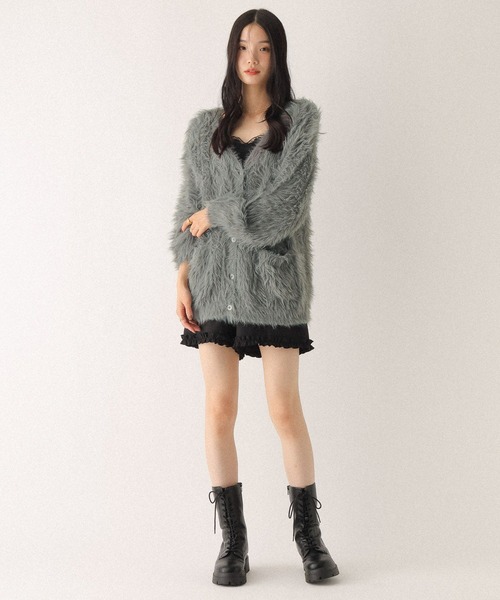 Heather（ヘザー）の「裾フリルタイトショートパンツ　597501（その他パンツ・レディース・チャコールグレー/アイボリー/ブラック・FREE）」の7枚目の写真