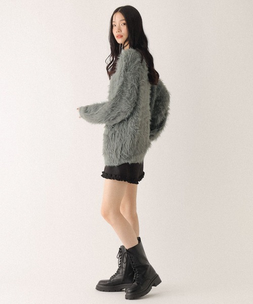 Heather（ヘザー）の「裾フリルタイトショートパンツ　597501（その他パンツ・レディース・チャコールグレー/アイボリー/ブラック・FREE）」の8枚目の写真