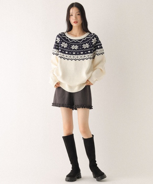 Heather（ヘザー）の「裾フリルタイトショートパンツ　597501（その他パンツ・レディース・チャコールグレー/アイボリー/ブラック・FREE）」の10枚目の写真