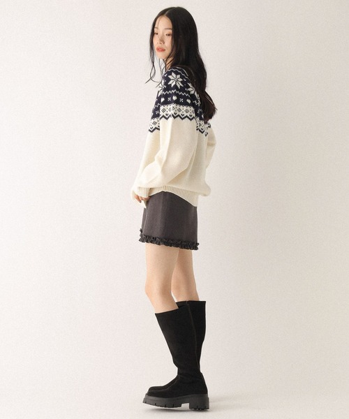 Heather（ヘザー）の「裾フリルタイトショートパンツ　597501（その他パンツ・レディース・チャコールグレー/アイボリー/ブラック・FREE）」の12枚目の写真