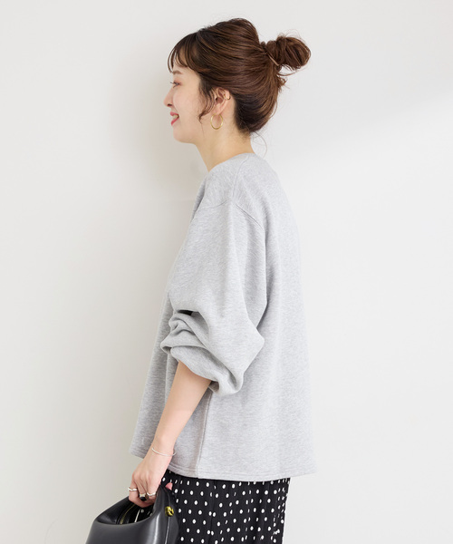 B.C STOCK(ベーセーストック)の「ウォッシャブル / リムーバブルカフスプルオーバー(スウェット・レディース・チャコールグレー/ブラック/アイボリー・FREE)」の13枚目の写真