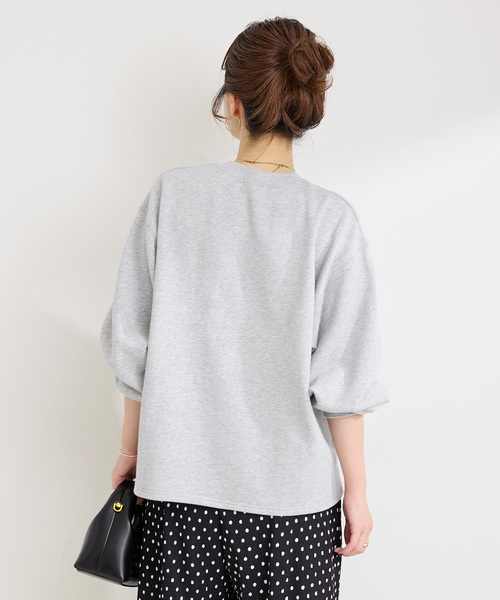 B.C STOCK(ベーセーストック)の「ウォッシャブル / リムーバブルカフスプルオーバー(スウェット・レディース・チャコールグレー/ブラック/アイボリー・FREE)」の14枚目の写真