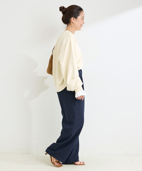 B.C STOCK(ベーセーストック)の「ウォッシャブル / リムーバブルカフスプルオーバー(スウェット・レディース・チャコールグレー/ブラック/アイボリー・FREE)」の17枚目の写真