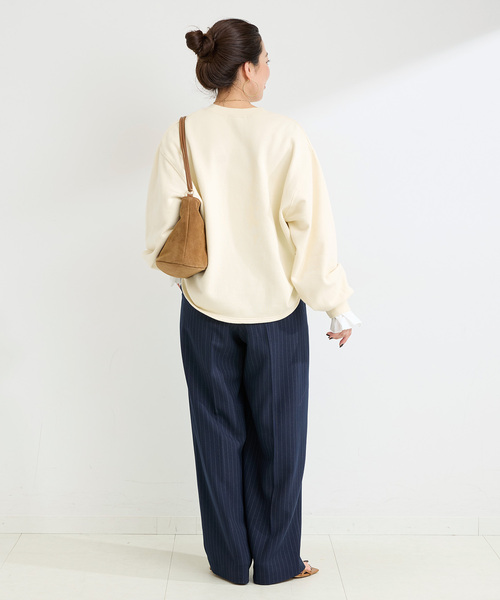 B.C STOCK(ベーセーストック)の「ウォッシャブル / リムーバブルカフスプルオーバー(スウェット・レディース・チャコールグレー/ブラック/アイボリー・FREE)」の18枚目の写真