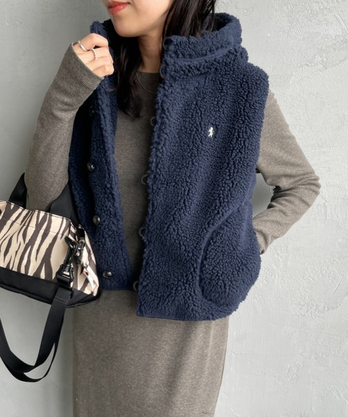 セール】[GYMPHLEX/ジムフレックス] ボアフード ショートベスト