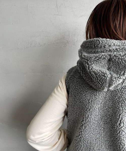 セール】[GYMPHLEX/ジムフレックス] ボアフード ショートベスト