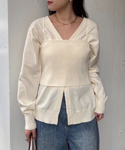 SHENERY(シーナリー)の「ビスチェセットカーディガン(カーディガン/ボレロ・レディース・グレー/アイボリー・FREE)」の6枚目の写真