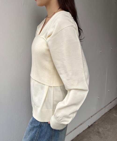 SHENERY(シーナリー)の「ビスチェセットカーディガン(カーディガン/ボレロ・レディース・グレー/アイボリー・FREE)」の7枚目の写真