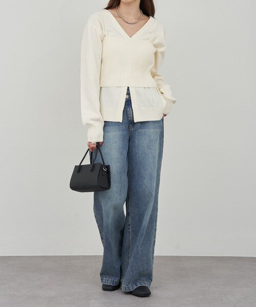 SHENERY(シーナリー)の「ビスチェセットカーディガン(カーディガン/ボレロ・レディース・グレー/アイボリー・FREE)」の8枚目の写真