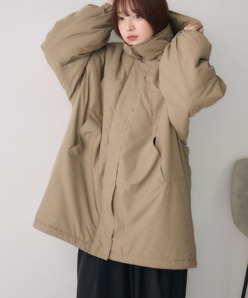 RETRO GIRL（レトロガール）の「フードモンスターJK（ダウンジャケット/コート・レディース・ナチュラル/ブラック/ライトグレー・FREE）」の2枚目の写真