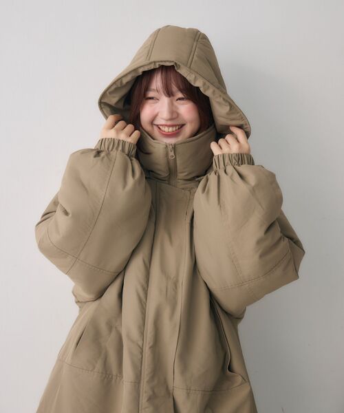 RETRO GIRL（レトロガール）の「フードモンスターJK（ダウンジャケット/コート・レディース・ナチュラル/ブラック/ライトグレー・FREE）」の4枚目の写真