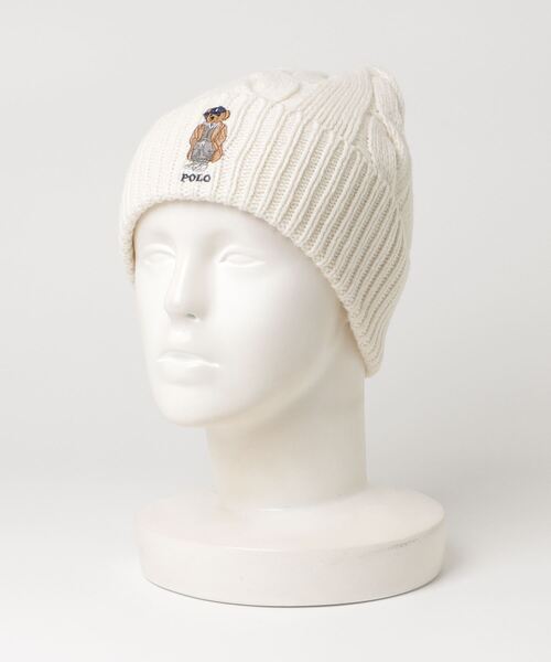 Polo ベア ケーブル ウールブレンド ビーニー（ニットキャップ