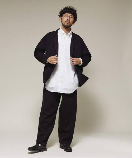 FREAK'S STORE(フリークスストア)の「ウォッシャブル スウェットライク ニットジャケット/静電気ケア(カーディガン/ボレロ・メンズ・チャコールグレー/ブラック・MEDIUM/LARGE)」の14枚目の写真