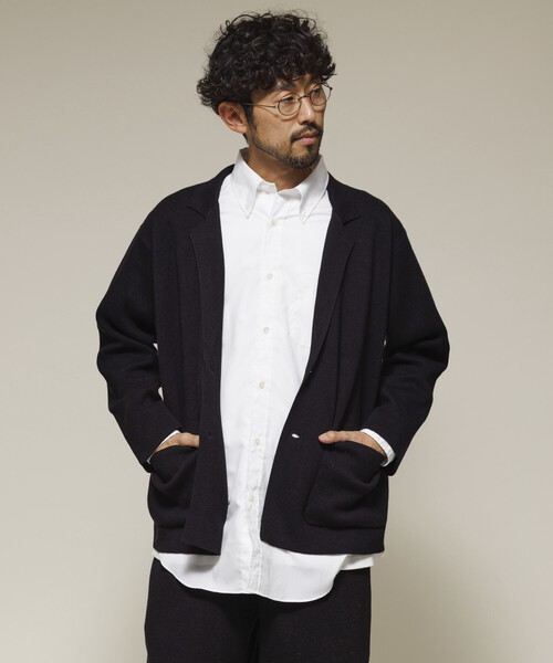FREAK'S STORE(フリークスストア)の「ウォッシャブル スウェットライク ニットジャケット/静電気ケア(カーディガン/ボレロ・メンズ・チャコールグレー/ブラック・MEDIUM/LARGE)」の10枚目の写真