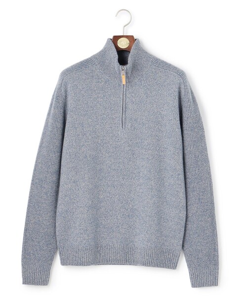 J.PRESS(ジェイプレス)の「ウール×カシミヤの上質素材【Cash Lamb's Wool】ハーフジップ ニット_25年モデル(ニット/セーター・メンズ・ネイビー系/ベージュ系/ライトグレー系/グリーン系/ブルー系・X-LARGE/LARGE/MEDIUM)」の11枚目の写真